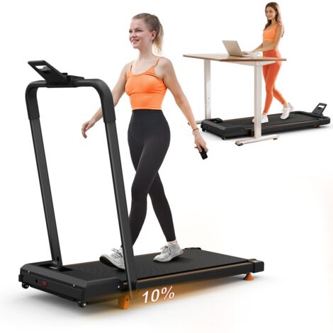 Tapis de course-2 en 1 compact portable inclinable-pour marcher courir jogger-domicile bureau-120kg charge max-112.50x50x93.50(cm)