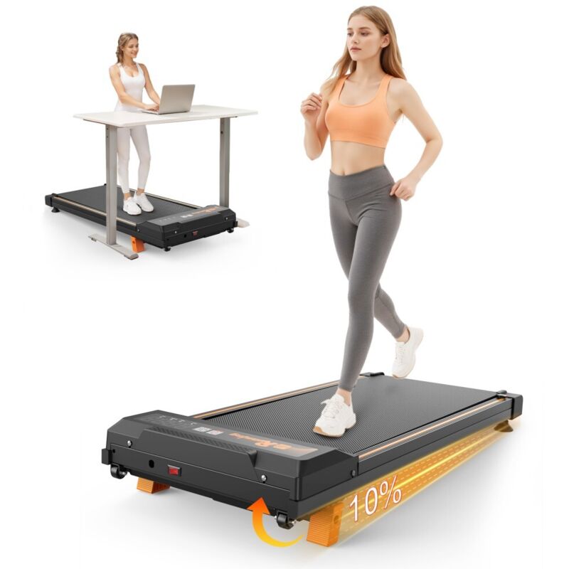 Tapis de course - bureau sous le bureau-portable compact-mini silencieux avec LED et télécommande-111x49x10.4-15(cm)