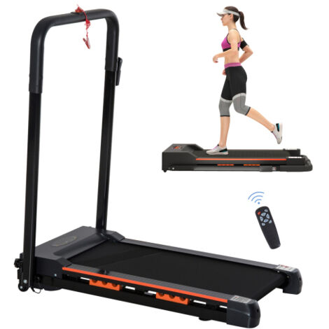 Tapis de course électrique avec écran LCD, appareil de fitness pliable, 1-6 km/h, structure en acier robuste, noir, 105 x 56 x 108,5 cm