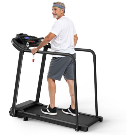 Tapis de course électrique pliable avec inclinaison réglable sur 2 niveaux – appareil de fitness à domicile pour les seniors jusqu'à 120 kg, avec application pour le suivi de la forme physique à domic