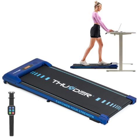 Tapis de course électrique THUNDER IDEA-BLUE 6km/h vitesse régla télécommande domestique Écran LED bleu 100kg