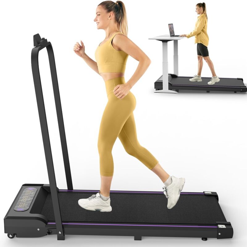Tapis de Course Pliable Motorisé 2.5ch-Coloris Noir-8km/h-Compact pour Bureau&Maison-Dimensions 108x48x90（cm）