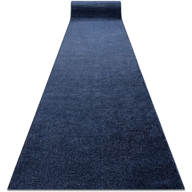 Rugsx - Tapis de course softy plaine couleur unie bleu foncé 80cm blue 80x670 cm