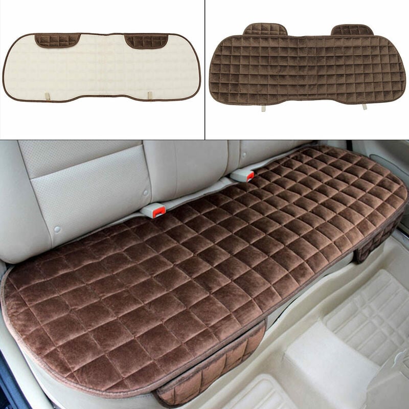 Image of Insma - Tappetino per cuscino per seggiolino auto antiscivolo in peluche invernale per auto (marrone retro)