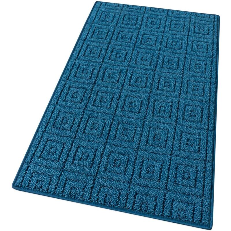 Emmevi Mv S.p.a. - Tapis de Cuisine 3D Coureur Bordé Absorbant Antidérapant Lavable En Différentes Tailles Bleu - 50x100 cm