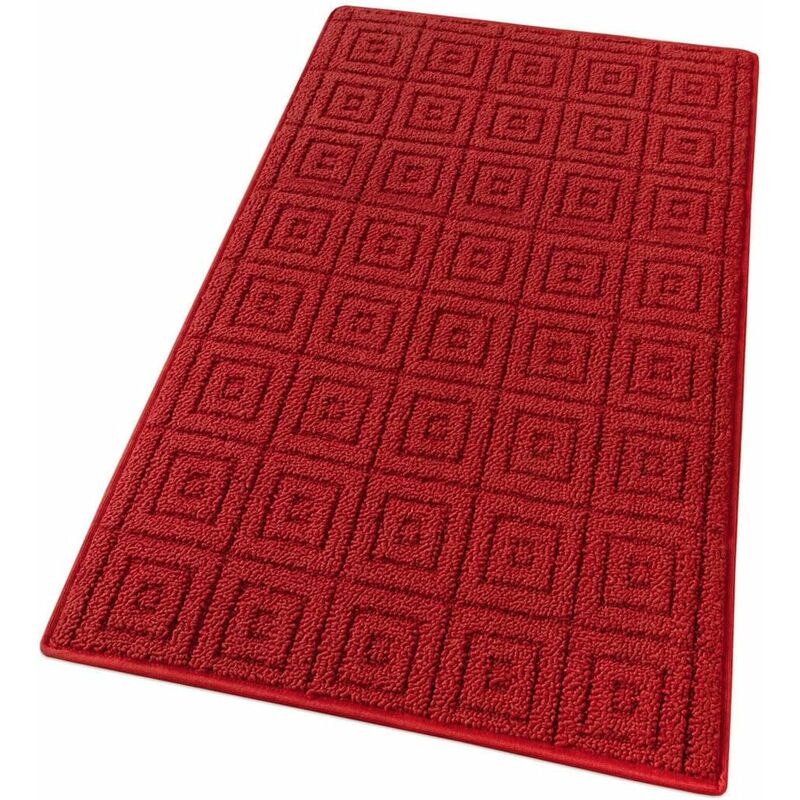 Emmevi Mv S.p.a. - Tapis de Cuisine 3D Coureur Bordé Absorbant Antidérapant Lavable En Différentes Tailles Bordeaux - 50x100 cm