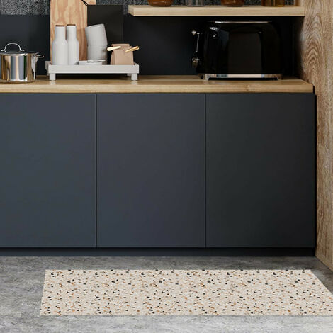 Tapis de cuisine ANOUK - Terrazzo Beige & Noir - Maison Danaé