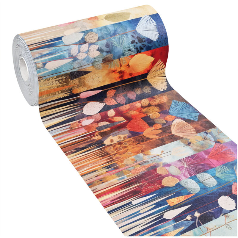 Emmevi Mv S.p.a. - Tapis De Cuisine Anti Taches Pvc Imprimé Numériquement Doux Antidérapant Design Floral Multicolore Couleurs Vives - 51x340 cm