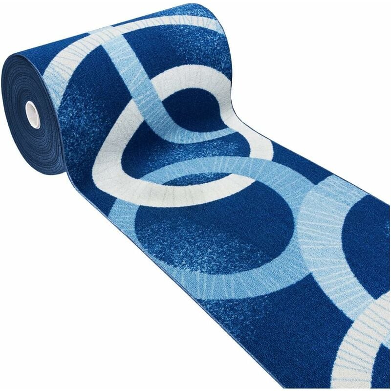 Tapis de Cuisine Antidérapant Moderne Polyvalent Chambre Couloir Bleu - 50x115 cm