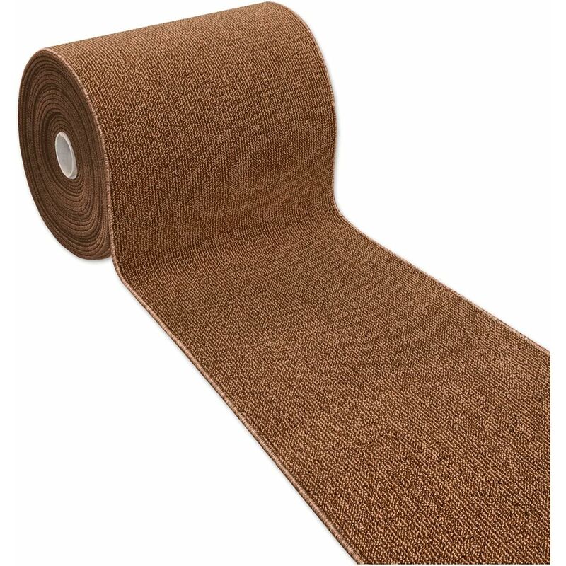 Emmevi Mv S.p.a. - Tapis de Cuisine Antidérapant Moderne Polyvalent Chambre Couloir Couleur unie Marron - 57x270 cm