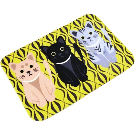 Tapis de Cuisine Antidérapant Tapis de Bain Absorbant Tapis de Devant Evier Décoratif Flannel Carpette Lavable pour Salon Chambre Salle de Bain Jaune 40 x 60cm-Fei Yu