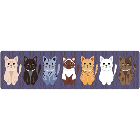 Tapis de Cuisine Antidérapant Tapis de Bain Absorbant Tapis de Devant Evier Décoratif Flannel Carpette Lavable pour Salon Chambre Salle de Bain Noir 50 x 180cm-Fei Yu