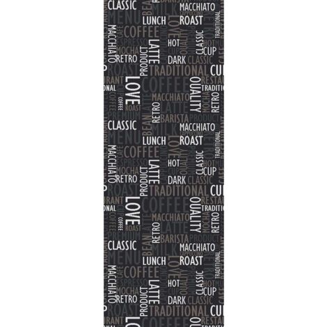 Tapis de cuisine CAFE LOVE 67x180 gris CAFE LOVE