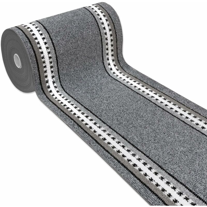 Tapis de Cuisine Coureur Bordé Absorbant Antidérapant Lavable En Différentes Tailles Gris - 57x230 cm