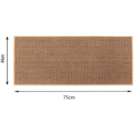 Tapis de cuisine devant évier antidérapant en caoutchouc et fibres naturelles (44 x 75 cm), lavable, en jute et lin, couleur brun