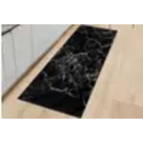Tapis de cuisine effet marbre, antidérapant, pour la cuisine ou la chambre, tapis d'entrée, anti-fatigue - Noir / 40 x 60 cm