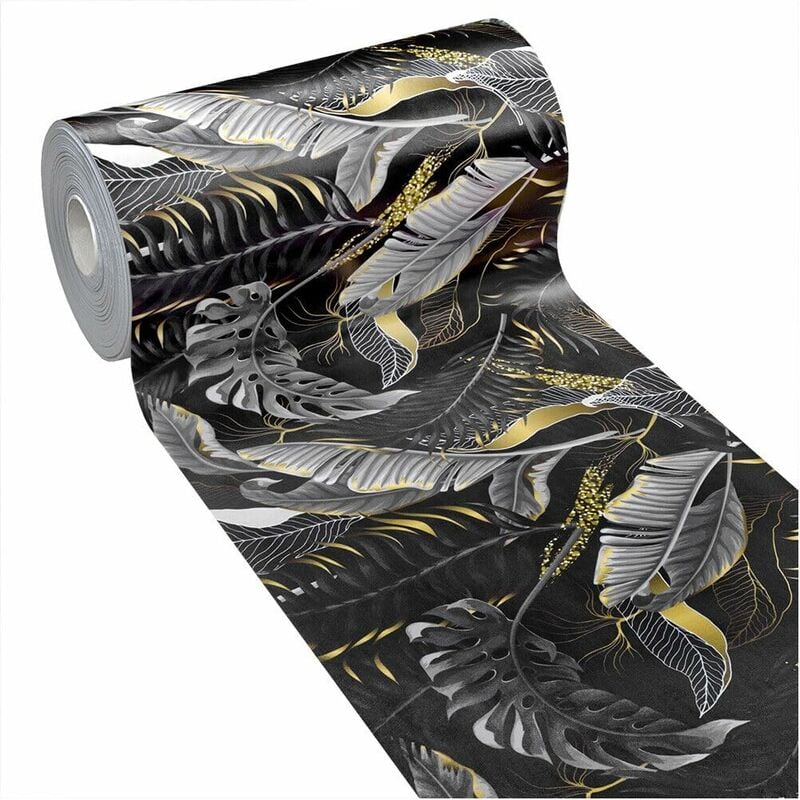 Tapis De Cuisine En PVC AntiTaches Feuille D'Or Découpable Antidérapant Lavable - 51x160 cm