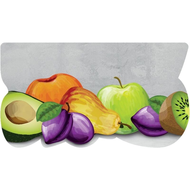 Emmevi Mv S.p.a. - Tapis de Cuisine en pvc Façonné Antidérapante Colorée Moderne Impression Numérique Le Forme Fruit - 50x90 cm