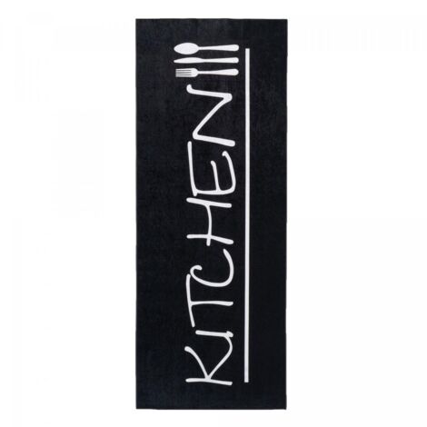 Tapis de cuisine Lavable 30° 150x220 noir et blanc LYN11 IMPNUM 10