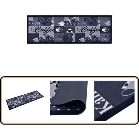 Tapis de cuisine lavable Bleu café 60x300 cm - Tapis De Cuisine - Tapis Absorbant - Tapis Entrée - Tapis Salon - Tapis Lavable