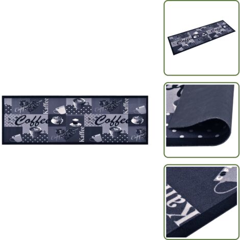 Tapis de cuisine lavable Bleu café 60x300 cm - Tapis De Cuisine - Tapis Absorbant - Tapis Entrée - Tapis Salon - Tapis Lavable