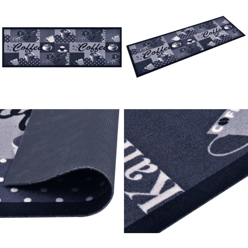 Vidaxl - Tapis de cuisine lavable Bleu café 60x300 cm - Tapis De Cuisine - Tapis Absorbant - Tapis Entrée - Tapis Salon - Tapis Lavable - Home &