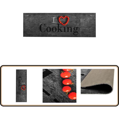 Tapis de cuisine lavable Cooking 60x300 cm - Tapis De Cuisine - Tapis Absorbant - Tapis Décoratif - Tapis Entrée - Tapis Salon