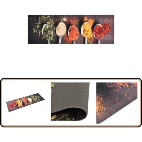 Tapis de cuisine lavable Cuillères 60x300 cm - Tapis De Cuisine - Tapis Absorbant - Tapis Entrée - Tapis Salle À Manger - Tapis Décoratif