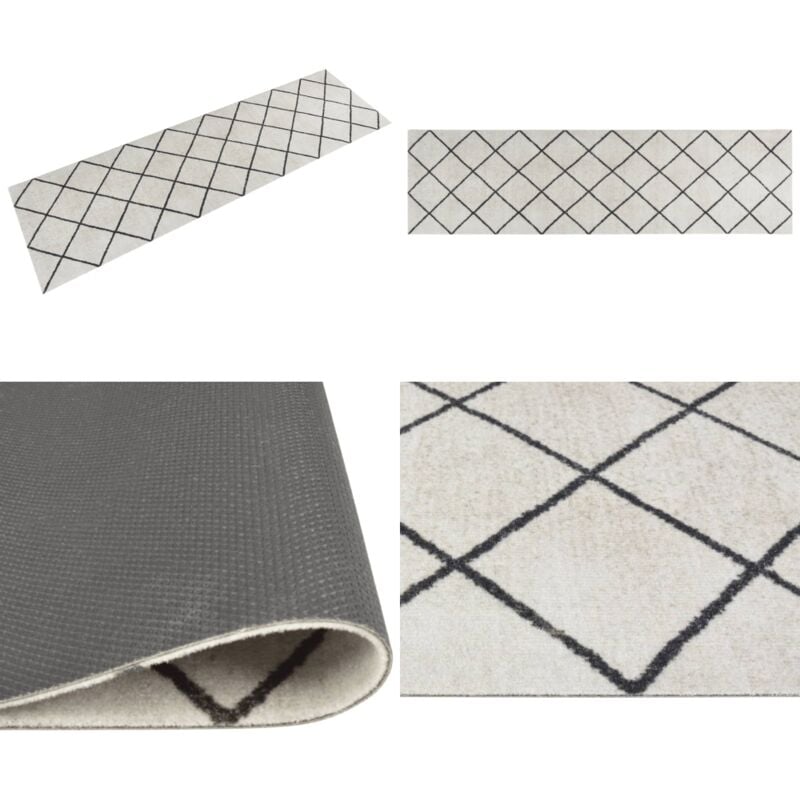 Vidaxl - Tapis de cuisine lavable impression carrée 45x150 cm velours - Tapis De Cuisine - Tapis Absorbant - Tapis Antidérapant - Tapis Velour