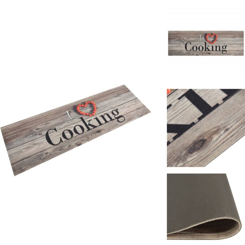 Tapis de cuisine lavable impression cuisine gris 60x180 cm - Tapis De Cuisine - Tapis Absorbant - Tapis Décoratif - Tapis Multicolores - Tapis Salle