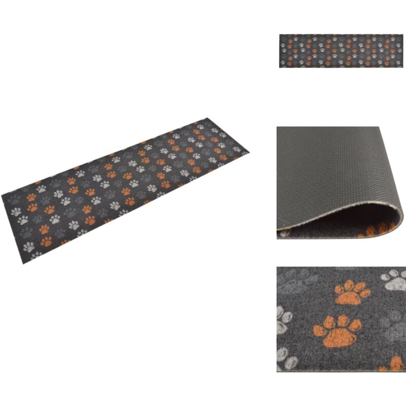 Tapis de cuisine lavable impression de pattes 45x150 cm velours - Tapis De Cuisine - Tapis Absorbant - Tapis Décoratif - Tapis Multicolores - Tapis