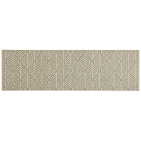 Tapis de cuisine lavable impression feuilles 45x150 cm velours
