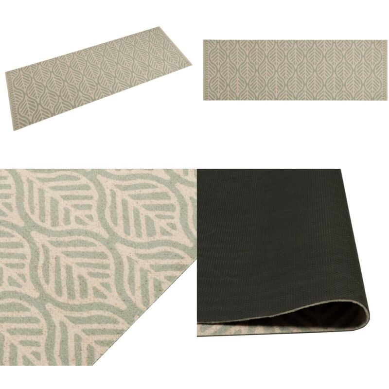 Tapis de cuisine lavable impression feuilles 60x180 cm velours - Tapis De Cuisine - Tapis Vert - Tapis Salle À Manger - Tapis Absorbant - Tapis