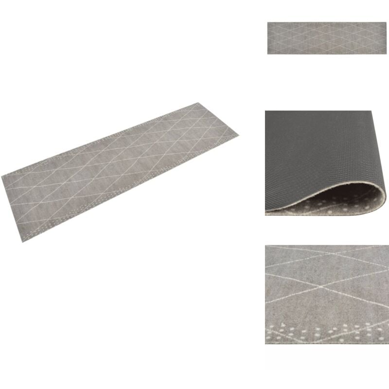 Tapis de cuisine lavable impression losange 45x150 cm velours - Tapis De Cuisine - Tapis Absorbant - Tapis Lavable - Tapis Velours - Tapis Gris