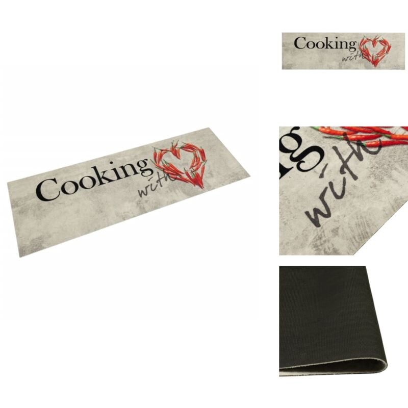 Tapis de cuisine lavable imprimé de piment Cooking 60x180 cm - Tapis De Cuisine - Tapis Décoratif - Tapis Absorbant - Tapis Antidérapant - Tapis