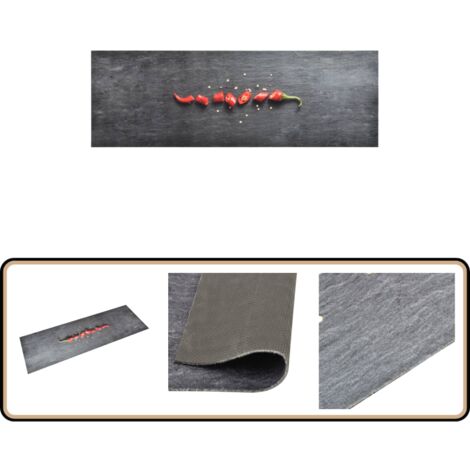 Tapis de cuisine lavable Poivre 60x300 cm - Tapis De Cuisine - Tapis Absorbant - Tapis Entrée - Tapis Intérieur - Tapis Décoratif