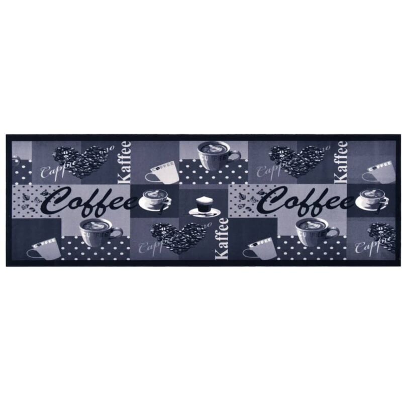 Bonnevie - Tapis de cuisine lavable - Tapis de salon Style Moderne Bleu café 45x150 cm BV647815 - Bleu