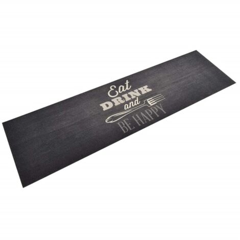 Tapis de cuisine lavable-Tapis de salon-Tapis Chambre impression cuisine noir 45x150 cm 244014