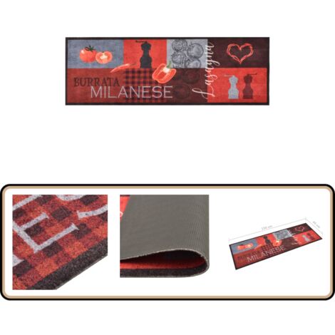 Tapis de cuisine lavable Tomates 45x150 cm - Tapis De Cuisine - Tapis Absorbant - Tapis Décoratif - Tapis Entrée - Tapis Salle À Manger