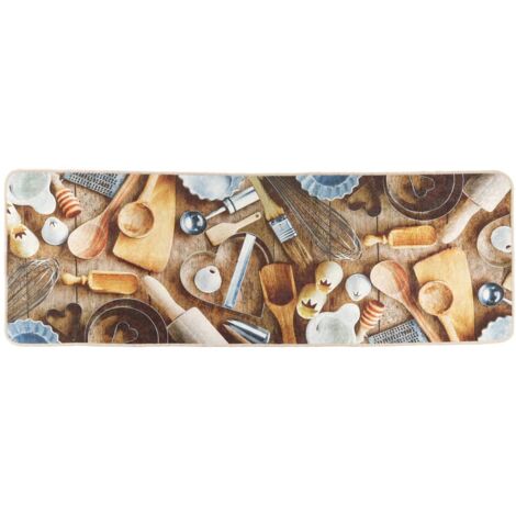 Tapis de cuisine multicolore 60x180 lavable antidérapant