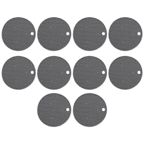 Tapis de cuisine rond en silicone anti-chaleur - Accessoire de cuisine - Gris