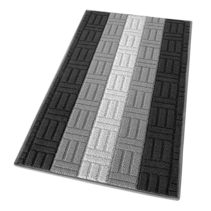 Tapis de Cuisine Tissage 3D Bordé Absorbant Antidérapant En Différentes Tailles Gris - 57x145 cm
