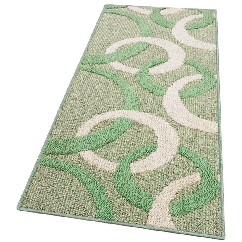 Emmevi Mv S.p.a. - Tapis De Cuisine Tridimensionnel Cercles 3D Absorbant Doux Moderne Antidérapant Vert - 50x80 Cm