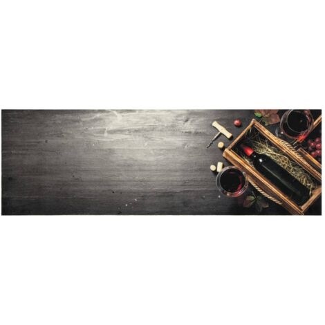 Tapis de cuisine，Tapis de sol lavable bouteille de vin 60x180 cm velours CFW785520