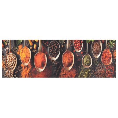 Tapis de cuisine，Tapis de sol lavable impression cuillère épices 60x180 cm CFW149221
