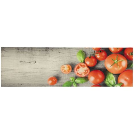 Tapis de cuisine，Tapis de sol lavable impression de tomates 45x150cm velours CFW654486