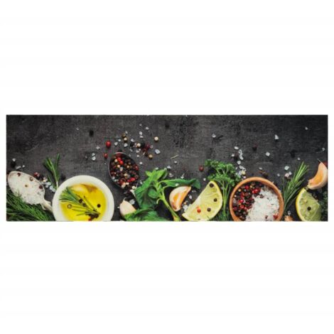 Tapis de cuisine，Tapis de sol lavable impression d'épices 60x180 cm velours CFW336294