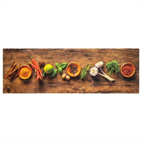 Tapis de cuisine，Tapis de sol lavable impression d'épices 60x180 cm velours CFW396655