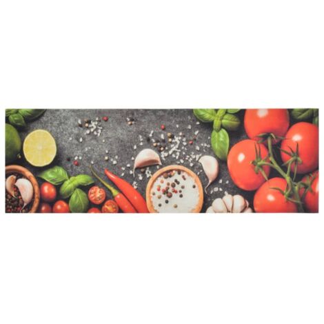 Tapis de cuisine，Tapis de sol lavable impression légumes 60x180 cm velours CFW806186