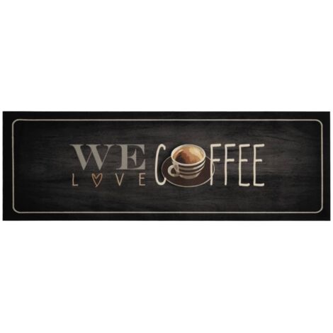 Tapis de cuisine，Tapis de sol lavable texte Coffee 60x180 cm velours CFW622802